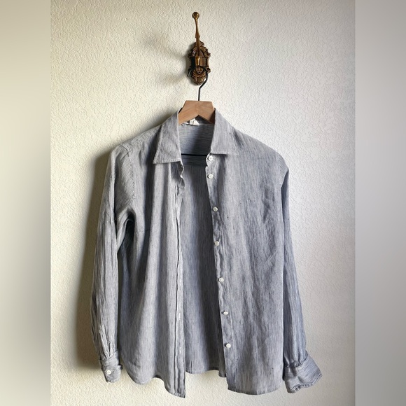 J. Crew Striped Linen-Cotton Blend Button-Up Shirt